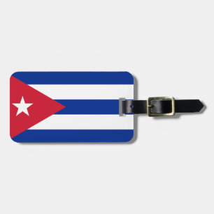 Flag Cuba Gepäckmarke mit Lederband Gepäckanhänger