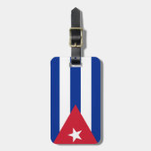 Flag Cuba Gepäckmarke mit Lederband Gepäckanhänger (Vorderseite vertikal)