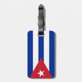 Flag Cuba Gepäckmarke mit Lederband Gepäckanhänger (Rückseite vertikal)