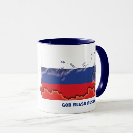 Flag "Custom GOD BLESS RUSSIA" Tasse (VorderseiteRechts)