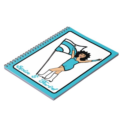 Flag Dancer Aqua White Accent Notebook Notizblock (Linke Seite)