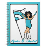 Flag Dancer Aqua White Accent Notebook Notizblock (Vorderseite)