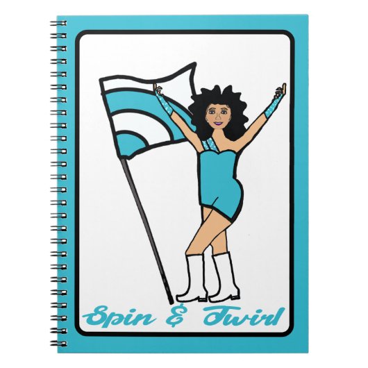 Flag Dancer Aqua White Accent Notebook Notizblock (Vorderseite)