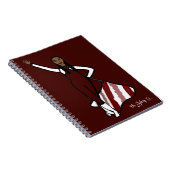 Flag Dancer Burgundy White Accent F Notebook Notizblock (Rechte Seite)