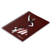 Flag Dancer Burgundy White Accent F Notebook Notizblock (Linke Seite)