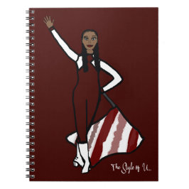 Flag Dancer Burgundy White Accent F Notebook Notizblock
