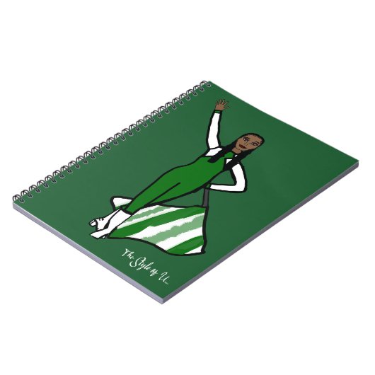 Flag Dancer Green White Accent F Notizblock (Linke Seite)