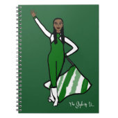 Flag Dancer Green White Accent F Notizblock (Vorderseite)