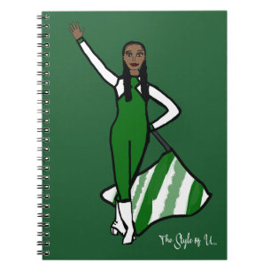 Flag Dancer Green White Accent F Notizblock