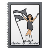 Flag Dancer Steel Grau Notebook Notizblock (Vorderseite)