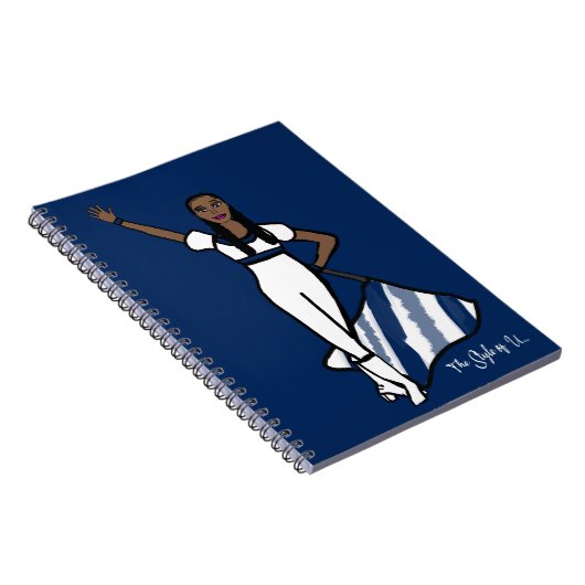 Flag Dancer White Navy Accent Notebook F Notizblock (Rechte Seite)