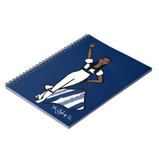 Flag Dancer White Navy Accent Notebook F Notizblock (Linke Seite)