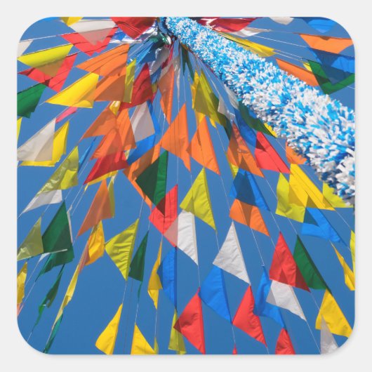 Flag-Dekoration Quadratischer Aufkleber (Vorderseite)