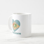 Flag Delaware Heart Kaffeetasse (Vorderseite Links)