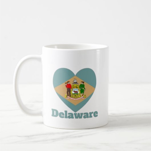 Flag Delaware Heart Kaffeetasse (Links)