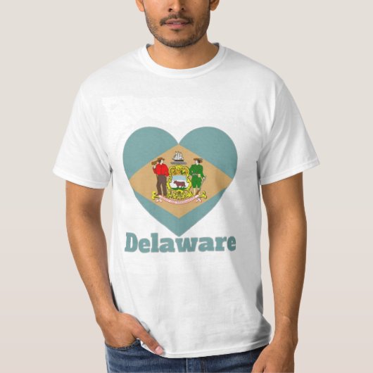 Flag Delaware Heart T-Shirt (Vorderseite)