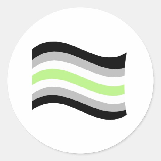 Flag der Agende Pride Wavy Runder Aufkleber (Vorderseite)