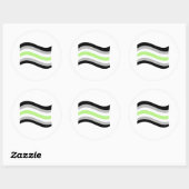 Flag der Agende Pride Wavy Runder Aufkleber (Blatt)