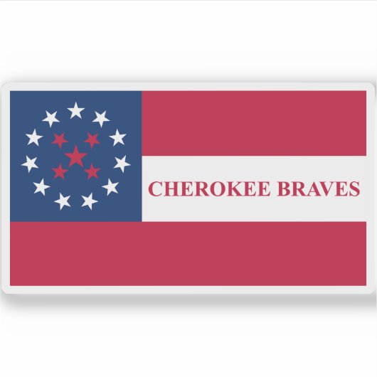 Flag der Cherokee Braves, USA Aufkleber (Vorderseite)