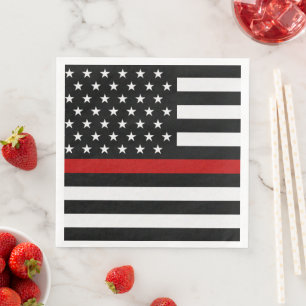 Flag der dünnen roten Linie Serviette