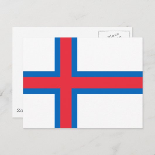 Flag der Färöer Postkarte (Vorne/Hinten)