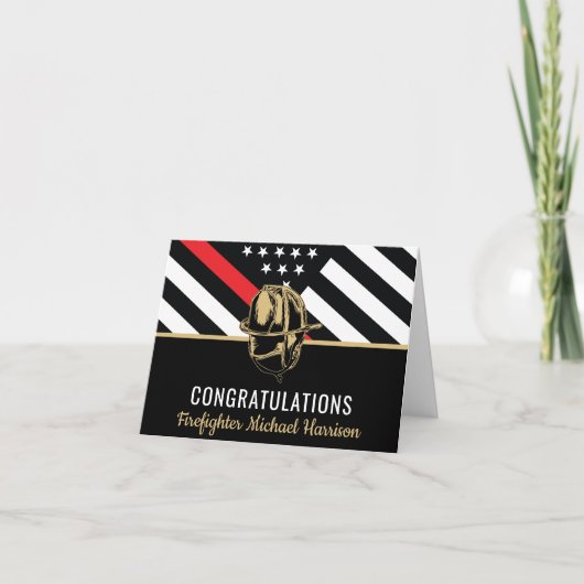 Flag der Feuerwehr-Abschluss-Akademie Rote Linie Karte (Vorderseite)