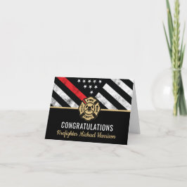 Flag der Feuerwehr-Akademie Abschluss Red Line Karte