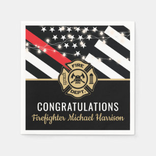 Flag der Feuerwehr-Akademie Abschluss Red Line Serviette