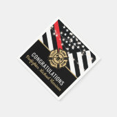 Flag der Feuerwehr-Akademie Abschluss Red Line Serviette (Ecke)