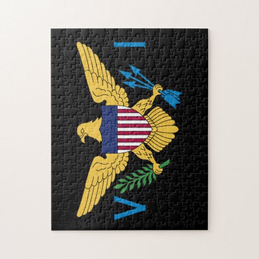 Flag der Jungfrau der Vereinigten Staaten - Schwar Puzzle (Vertikal)