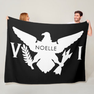 Flag der Jungfrau, Schwarz und Weiß Fleecedecke