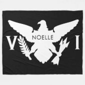 Flag der Jungfrau, Schwarz und Weiß Fleecedecke (Vorderseite (Horizontal))