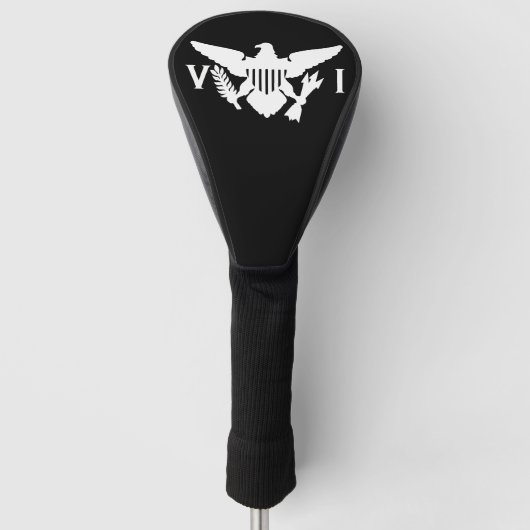 Flag der Jungfrau, Schwarz und Weiß Golf Headcover (Vorderseite)