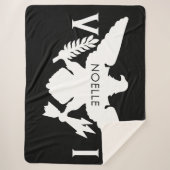 Flag der Jungfrau, Schwarz und Weiß Sherpadecke (Vorderseite)