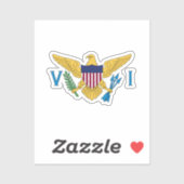 Flag der Jungfrauen der Vereinten Staaten Aufkleber (Blatt)