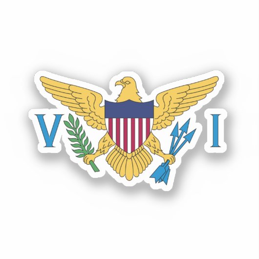 Flag der Jungfrauen der Vereinten Staaten Aufkleber (Vorderseite)