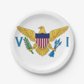 Flag der Jungfrauen der Vereinten Staaten Pappteller (Vorderseite)