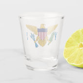 Flag der Jungfrauen der Vereinten Staaten Schnapsglas (Rückseite)