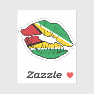 Flag der Lipstick-Liebe Guyana Aufkleber