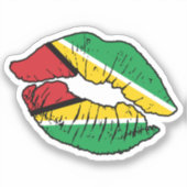 Flag der Lipstick-Liebe Guyana Aufkleber (Vorderseite)