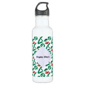 Flag der mexikanischen Liebe in Green Tiled Person Edelstahlflasche (Vorderseite)