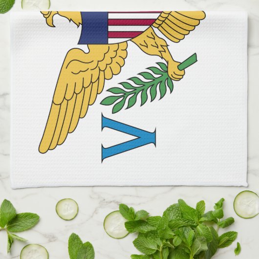 Flag der Patriotischen Amerikanischen Jungfrau Geschirrtuch (Gefaltet)