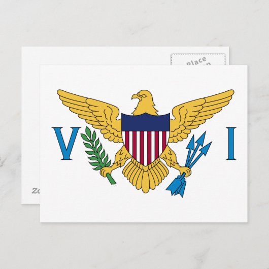 Flag der Patriotischen Amerikanischen Jungfrau Postkarte (Vorne/Hinten)