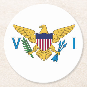 Flag der Patriotischen Amerikanischen Jungfrau Runder Pappuntersetzer