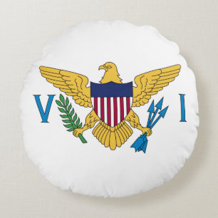 Flag der Patriotischen Amerikanischen Jungfrau Rundes Kissen