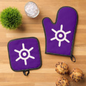 Flag der Präfektur Tokio, Japan Burp Tuch Ofenhandschuh & Topflappen-Set (Oben Unten)