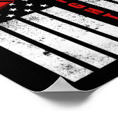 Flag der roten Linie des Feuerwehrmanns Poster (Ecke)