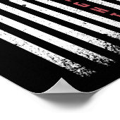 Flag der roten Linie des Feuerwehrmanns Poster (Ecke)