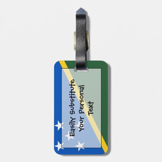 Flag der Salomonen Easy ID Persönliche Gepäckanhänger (Rückseite vertikal)
