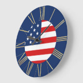 Flag der Staaten auf blauer Großuhr Große Wanduhr (Winkel)